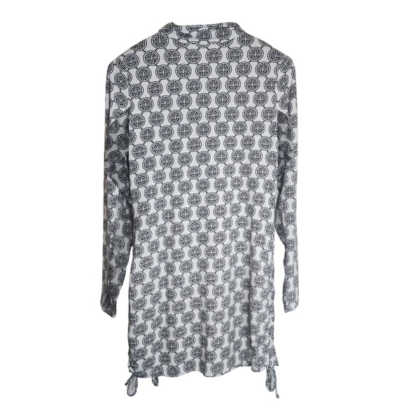 IBKUL Top Women's Small Long Sleeve Pullover Half Zip Black White - Picture 2 of 6